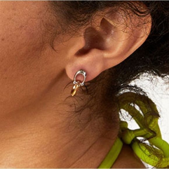 Coach Signature C Double Drop Stud Earrings - Picture 2 of 3